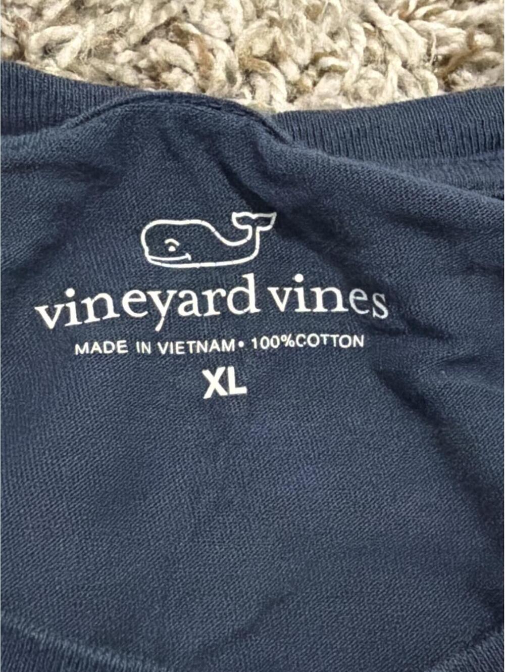 Vineyard Vines Mens XL Navy T-Shirt Casual Pocket Tee - Picture 4 of 5